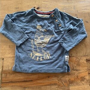 Noppies Kids graphic Hello sailor Long Sleeve Blue Shirt size 6-9 months